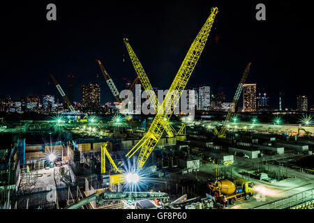 Cantiere del nuovo mercato, Toyosu, Tokyo, Giappone. Mercato Tsukiji stava andando a spostare qui nel novembre 2016. Ma è stato postpo Foto Stock