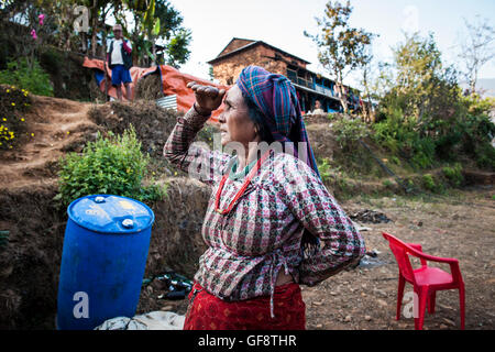 Il Nepal, Nuwakot district, un anno dopo il terremoto Foto Stock