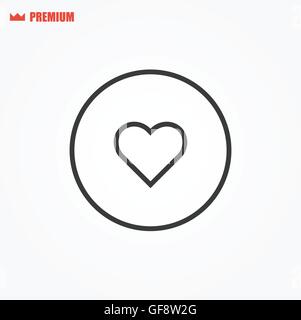 Profilo arrotondato come cuore icona vettore Illustrazione Vettoriale
