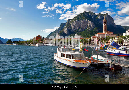 Europa Italia Lombardia città di Lecco Lago di Como porto Foto Stock