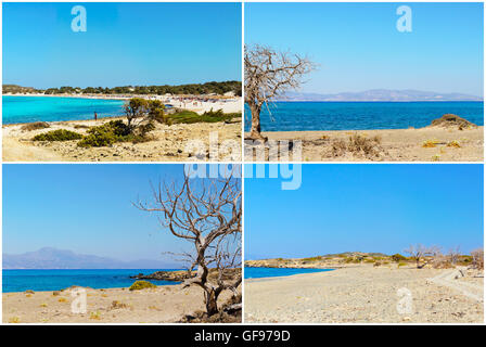 Photo collage con immagini di Chrissi Island, vicino a Creta, Grecia. Foto Stock