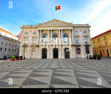 Lisbona, Portogallo - 21 dicembre: municipio edificio della piazza del Municipio di Lisbona il 21 dicembre 2013. Lisbona è una capitale Foto Stock