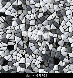 Seamless pattern astratti di pietra grigia e diamanti. Cristalli di vetro come sfondo. La pietra grigia e piastrelle in vetro. Foto Stock