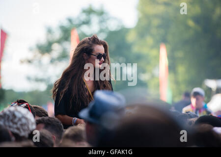 Lowther Deer Park, Lake District, UK. Il 30 luglio, 2016. Kendal Calling Music Festival, Cumbria, 29h luglio 2016, Credito folla:WittWooPhoto/Alamy Live News Foto Stock