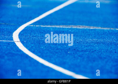 Close up blu via sintetica superficie, Southern Chester County League, Track & Field Championship soddisfare Foto Stock