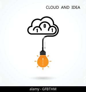 Lampadina della luce Idea Icona e Cloud Logo Design Vettoriali Template.Computer e il trasferimento dei dati simbolo. Azienda,educazione e tecnologia Illustrazione Vettoriale