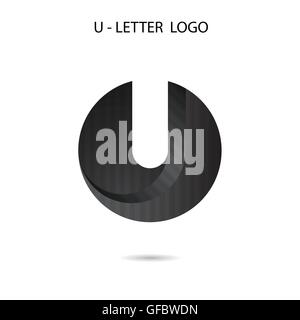 U-lettera astratta icona logo design.U-alphabet simbolo.illustrazione vettoriale Illustrazione Vettoriale