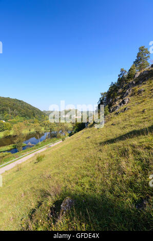 Kallmünz: Fiume Naab e Kallmünz Castle, in Germania, in Baviera, Baviera, Oberpfalz, Palatinato superiore Foto Stock