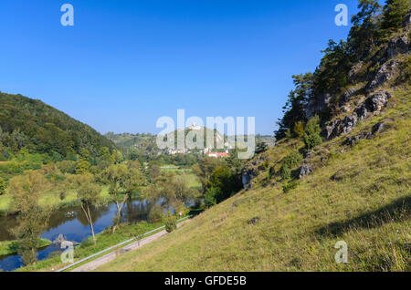 Kallmünz: Fiume Naab e Kallmünz Castle, in Germania, in Baviera, Baviera, Oberpfalz, Palatinato superiore Foto Stock