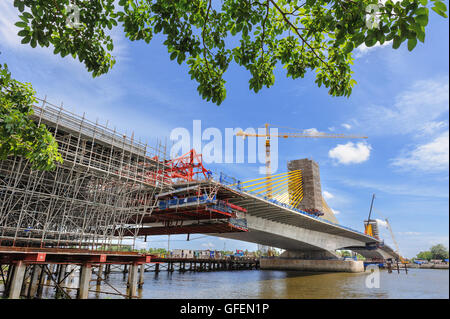 Dettaglio struttura del ponte in costruzione Foto Stock