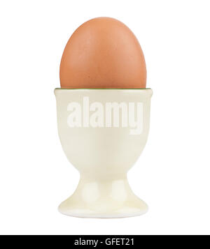 Vista frontale del fustellato semplice cestello porta uovo isolato su bianco Foto Stock