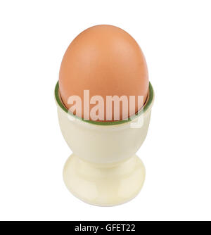 Vista in pianta del fustellato semplice cestello porta uovo isolato su bianco Foto Stock