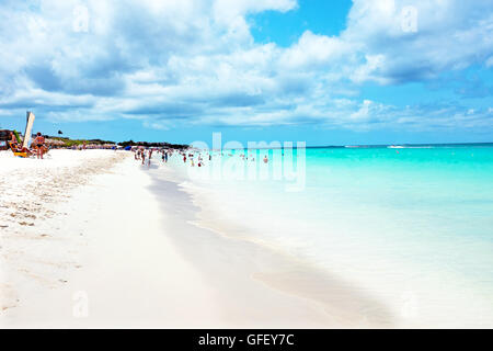 Eagle beach ad Aruba isola del Mar dei Caraibi Foto Stock