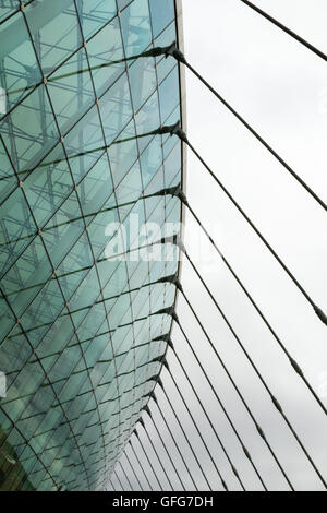 Vista verso l'alto di Kauffman Center for the Performing Arts di Kansas City, Missouri Foto Stock