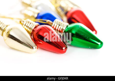 Serie di Natale decorazioni correlati, isolata su uno sfondo bianco. Foto Stock