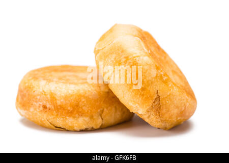 Torta con rousong. rousong, chiamato anche la lana di carne, carne il filo interdentale, maiale floss, flossy maiale cantato o yuk cantato, è una carne essiccata pr Foto Stock