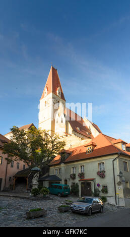 Weißenkirchen in der Wachau: gotica chiesa fortificata, Austria, Niederösterreich, Bassa Austria Wachau Foto Stock