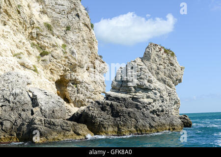 La costa del Parco Nazionale del Gargano in Puglia in Italia Foto Stock