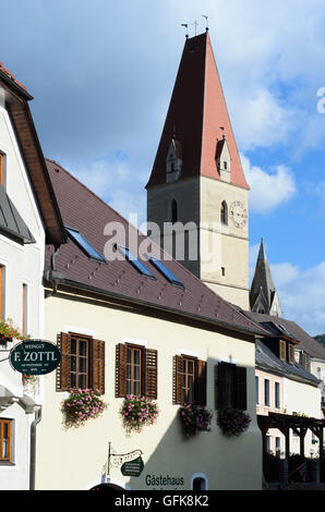 Weißenkirchen in der Wachau: chiesa fortificata, Austria, Niederösterreich, Bassa Austria Wachau Foto Stock