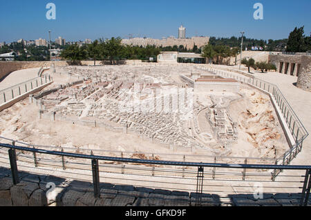 Gerusalemme, Israele museo: il secondo modello del tempio, aperto nel 1966, un modello in scala di Gerusalemme prima che il tempio della distruzione Foto Stock