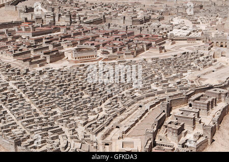 Gerusalemme, Israele museo: il secondo modello del tempio, aperto nel 1966, un modello in scala di Gerusalemme prima che il tempio della distruzione Foto Stock