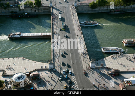 Vista dalla Torre Eiffel di Parigi Foto Stock