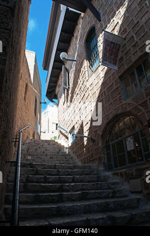 Israele: visualizzazione dei vicoli della città vecchia di Jaffa,la parte più antica di Tel Aviv Yafo e una delle più antiche città portuale in Israele Foto Stock