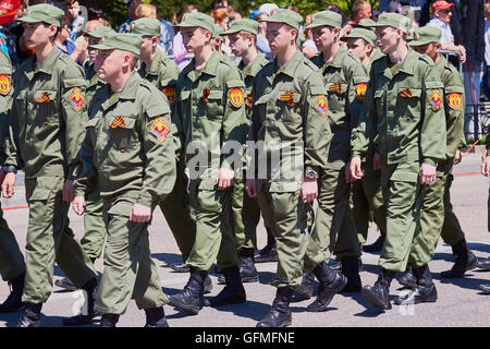 Il 9 maggio la Giornata della Vittoria parade 2016 Sebastopoli Crimea Foto Stock