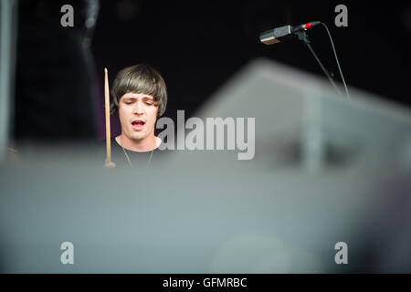 Cumbria, Regno Unito. 31 Luglio, 2016. Kendal Calling Music Festival, Cumbria, 31 luglio 2016, il Lightning Seeds eseguire. Credito: PAOLO WITTERICK/Alamy Live News Foto Stock