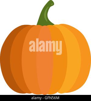 La Zucca in flat uno stile di design isolato su bianco Illustrazione Vettoriale