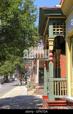 Vetrine colorate in Jim Thorpe, Pennsylvania Foto Stock