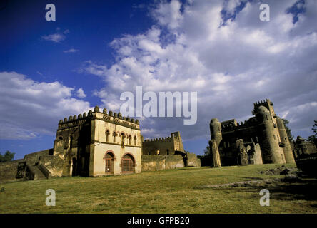 Gondar, fondata dall'imperatore Fasilidas è famosa per i suoi numerosi castelli medievali.Gondar, Etiopia. Foto Stock