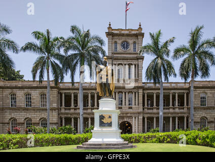 Aliiolani Hale Edificio, Hawaii, USA, Sabato, Maggio 07, 2016. Foto Stock