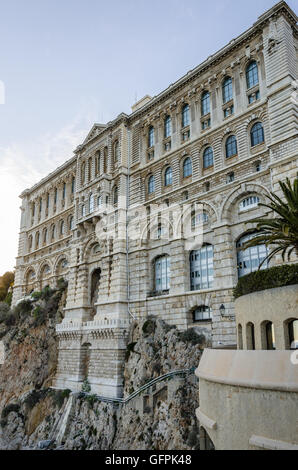 La facciata posteriore del Museo Oceanografico di Monaco Foto Stock