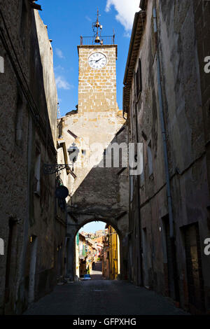 La Torre dell Orologio ( Torre dell Orologio ), di Cèllere, provincia di Viterbo, Lazio, Italia Foto Stock