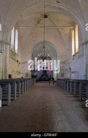 La Chiesa di San Martino di Valjala è una chiesa luterana in Valjala, sull'isola di Saaremaa, Estonia. Foto Stock