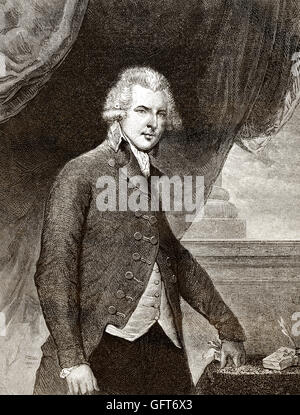 Richard Brinsley Sheridan, 1751-1816, un drammaturgo irlandese e politico Foto Stock
