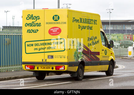 Morrisons Market st negozio online drogheria consegna di cibo van Foto Stock