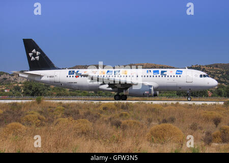 Francoforte sul Meno Germania luglio 4, 2012:A320 dal BMI all'aeroporto di Francoforte. Foto Stock