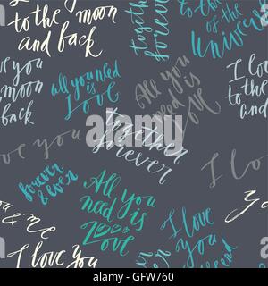 Vettore di amore scritte pattern Illustrazione Vettoriale