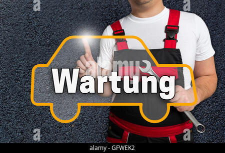 Wartung (in tedesco service) touchscreen azionato da meccanici. Foto Stock