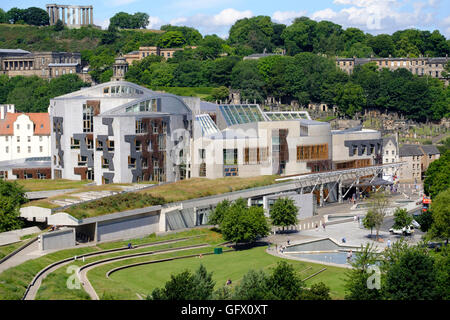Vista dell'edificio del parlamento scozzese di Edimburgo in Scozia , Regno Unito Foto Stock