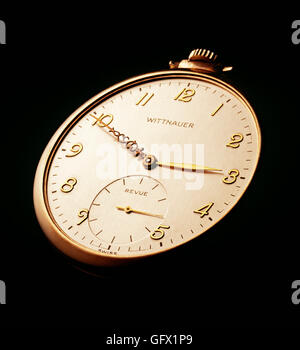 Close-up di un vintage pocket watch orologio Foto Stock