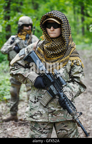 US Army soldato femmina Foto Stock