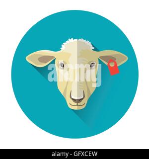 Allevamento di pecore icona animale Illustrazione Vettoriale