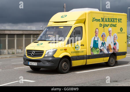 Morrisons Market st negozio online drogheria consegna di cibo van Foto Stock