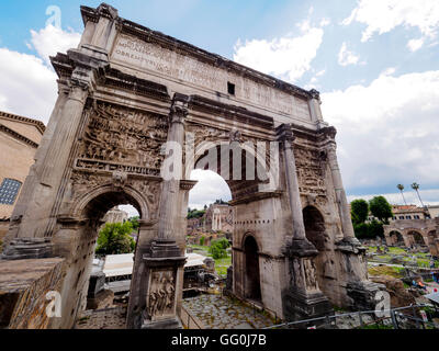 Arco di Settimio Severo nel Foro Romano - Roma, Italia Foto Stock