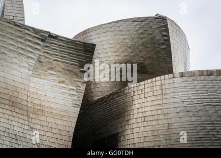 Museo Guggenheim progettato da Frank Gehry, Bilbao, Paesi Baschi Foto Stock