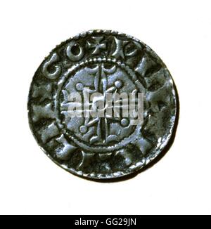 Il fronte di un numero di denari di argento da William il Conquistatore (1027/28-1087), il duca di Normandia (1035-1087) e re d'Inghilterra (1066-1087) xi secolo Francia Foto Stock