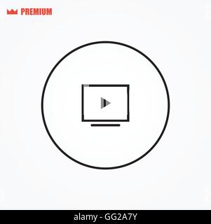 Vettore arrotondato icona tv Illustrazione Vettoriale